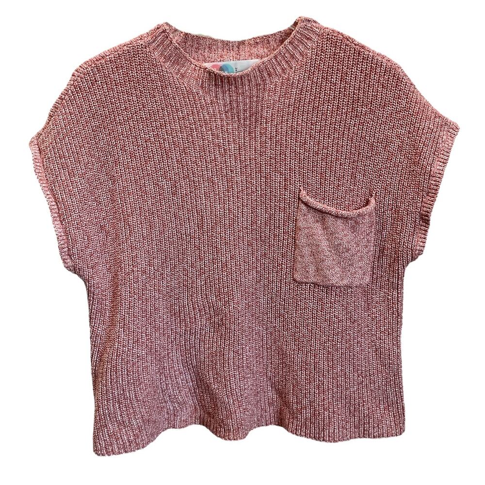 Free People FP Beach Blush Freya Rib Knit Funnel Neck Boxy Sweater Large